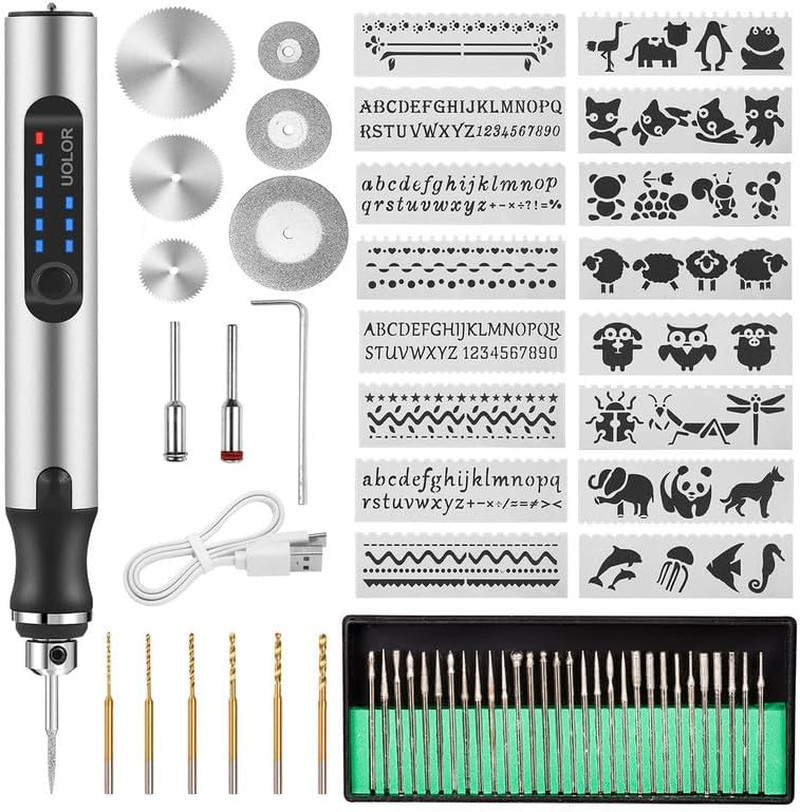Cordless Engraving Pen USB Rechargeable 3 Speed Precision Rotary Tool Kit