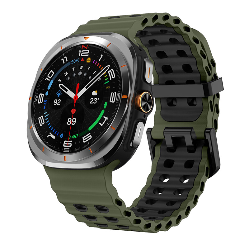 Marine Band For Samsung Galaxy Watch Ultra 47mm Strap TwoColor Silicone Sport