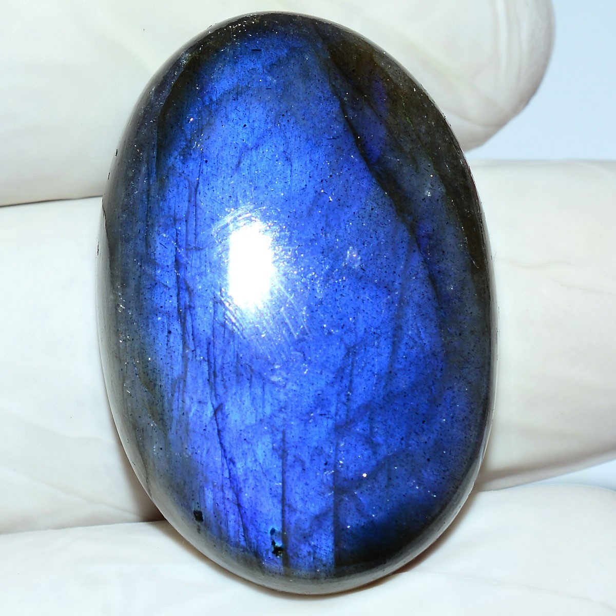 Blue Lightning Trapped~ 6 Pcs Natural Labradorite Rich Blue Shine Oval Gemstones