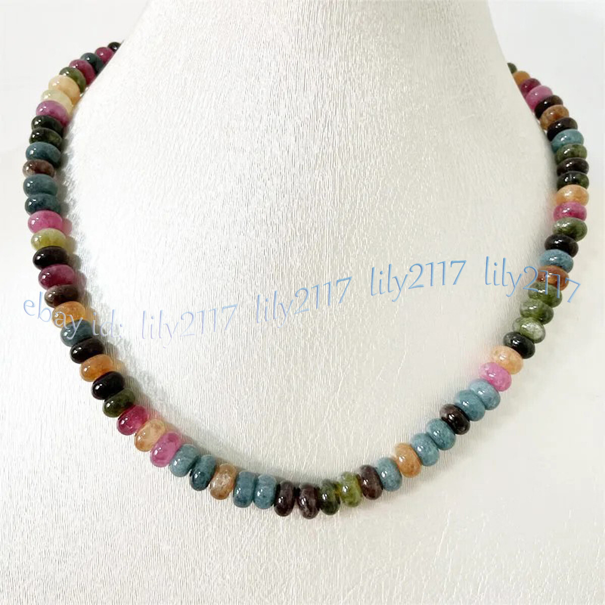 Natural Colorful Tourmaline Rondelle Gems Beads Necklace Bracelet Earrings Set