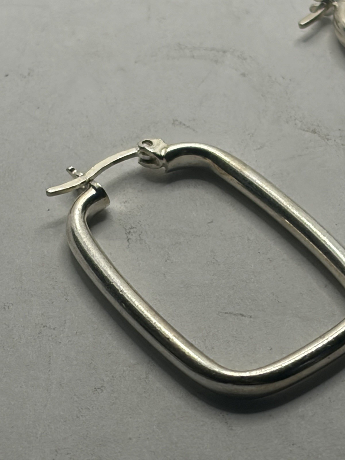 925 Sterling Silver U-Shape Hoop Earrings for | Rectangle Shaped Click-Top Ho…