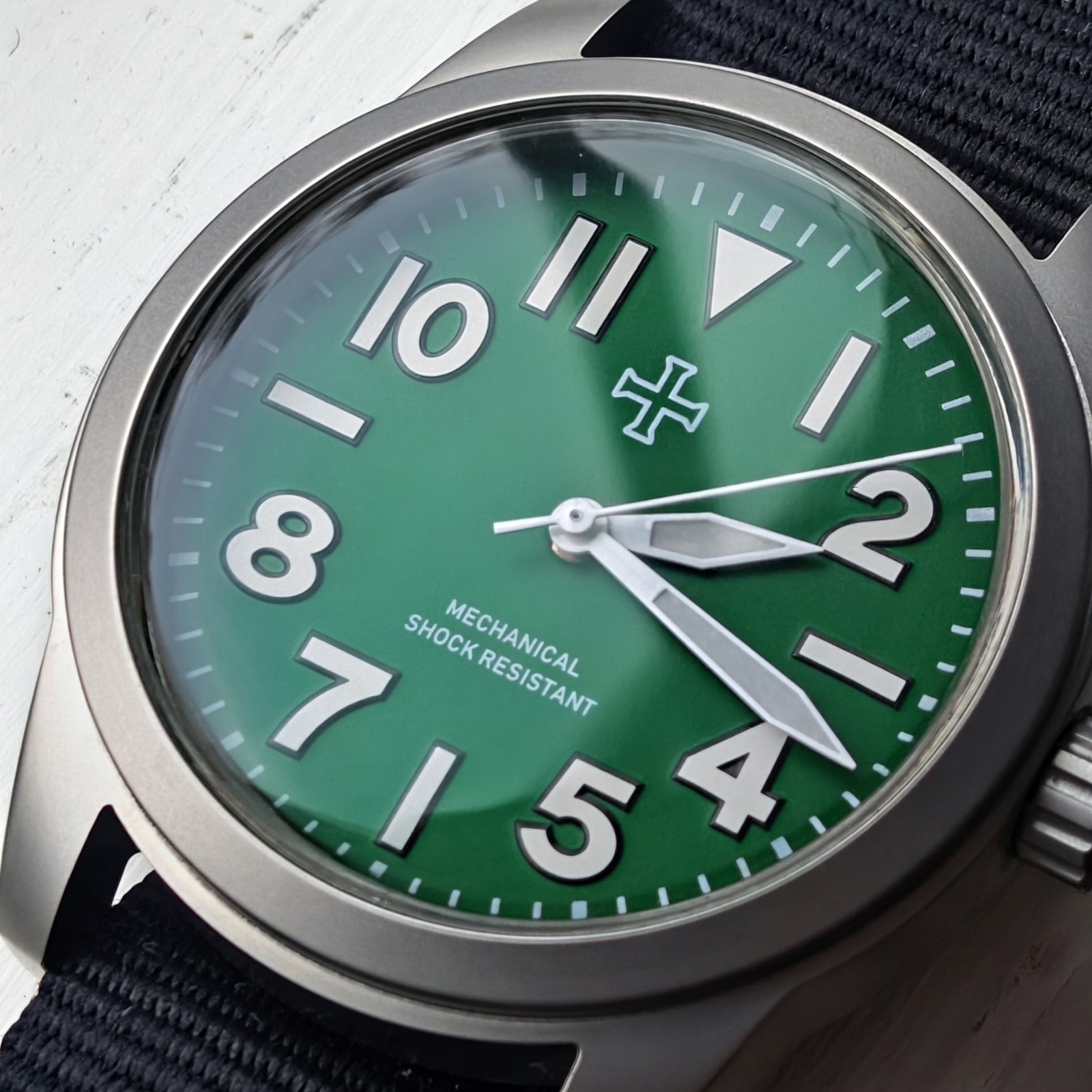 Toujours Pret Mechanical Military Field watch Blasted Stainless steel black 39mm