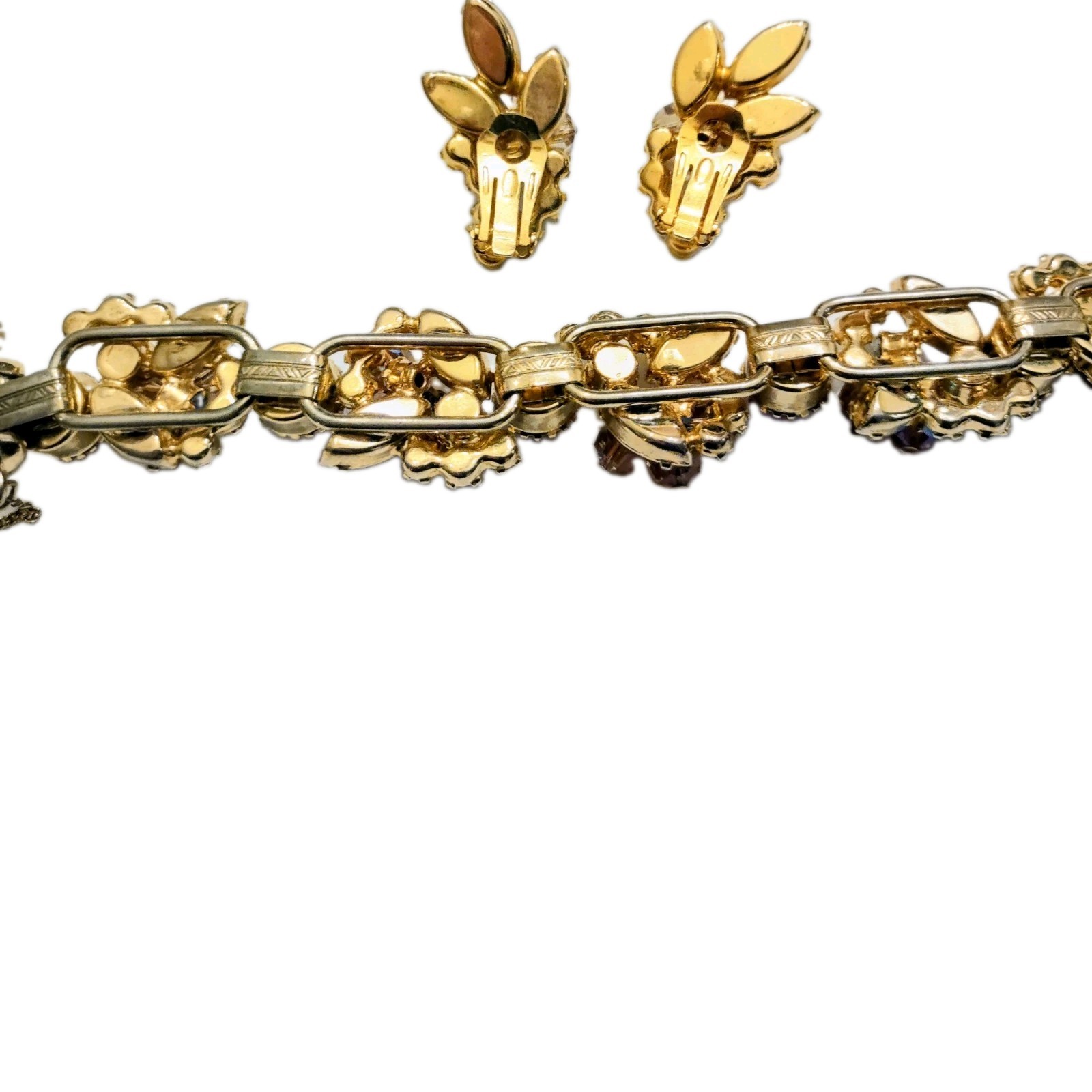 Juliana D&E Cha Cha Bracelet Matching Earrings Topaz AB Rhinestones