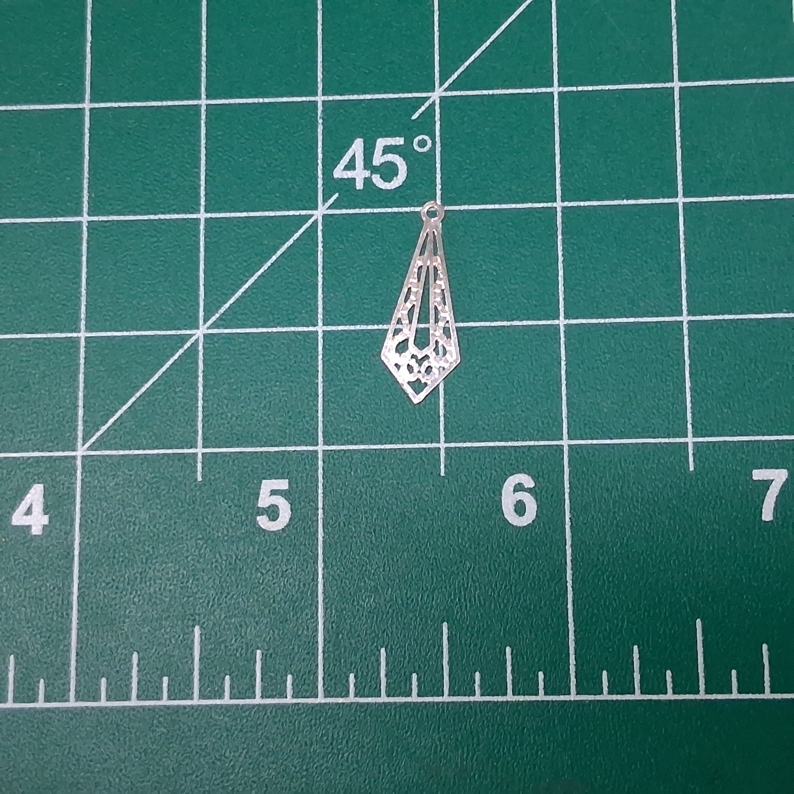 Vintage Polished Stamped Stainless Steel Neck Tie Shaped Teardrop Design Charm