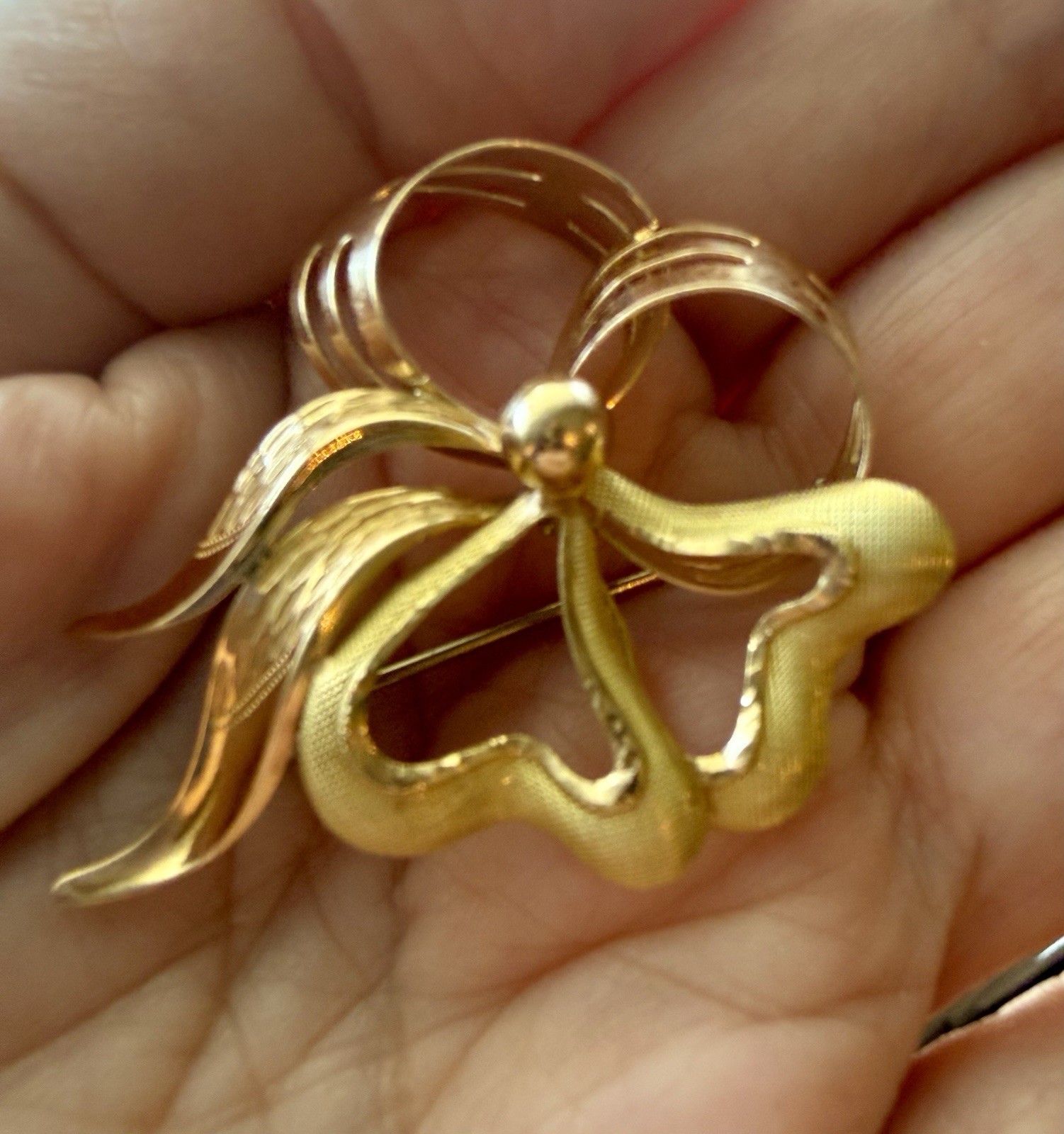 Vintage UNOAERRE 18K Gold Brooch Pin 750 AR BREV Italy 6.27g