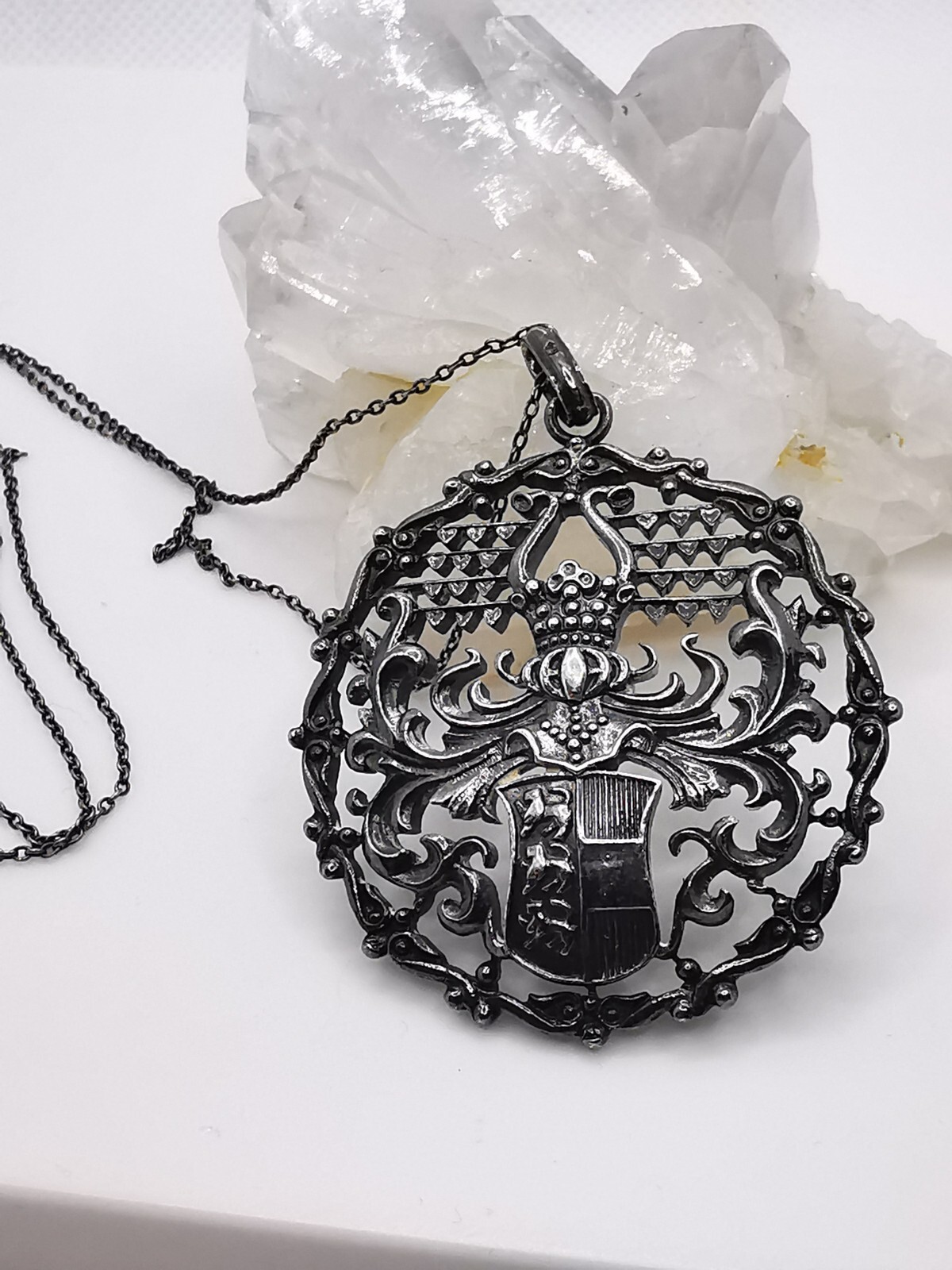 Studatika/pendant coat of arms 900 silver with chain 835 silver 18.1 grams