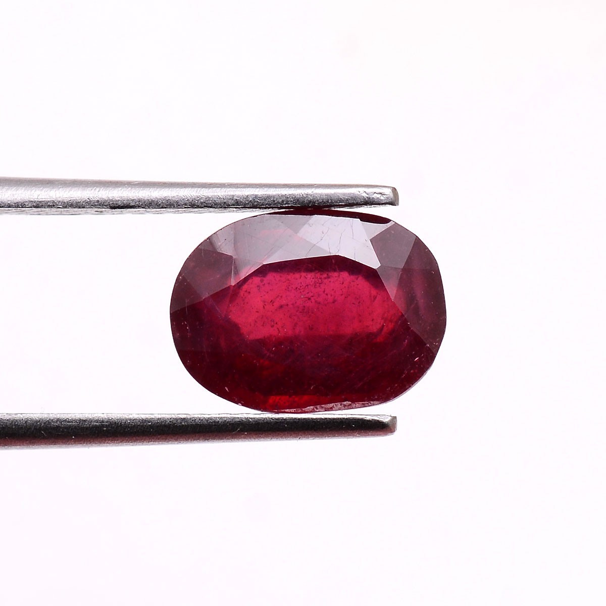3.10 Cts Natural Mozambique Ruby 10.50mmx7.90mm Oval Cut Sparkling Red Gemstone