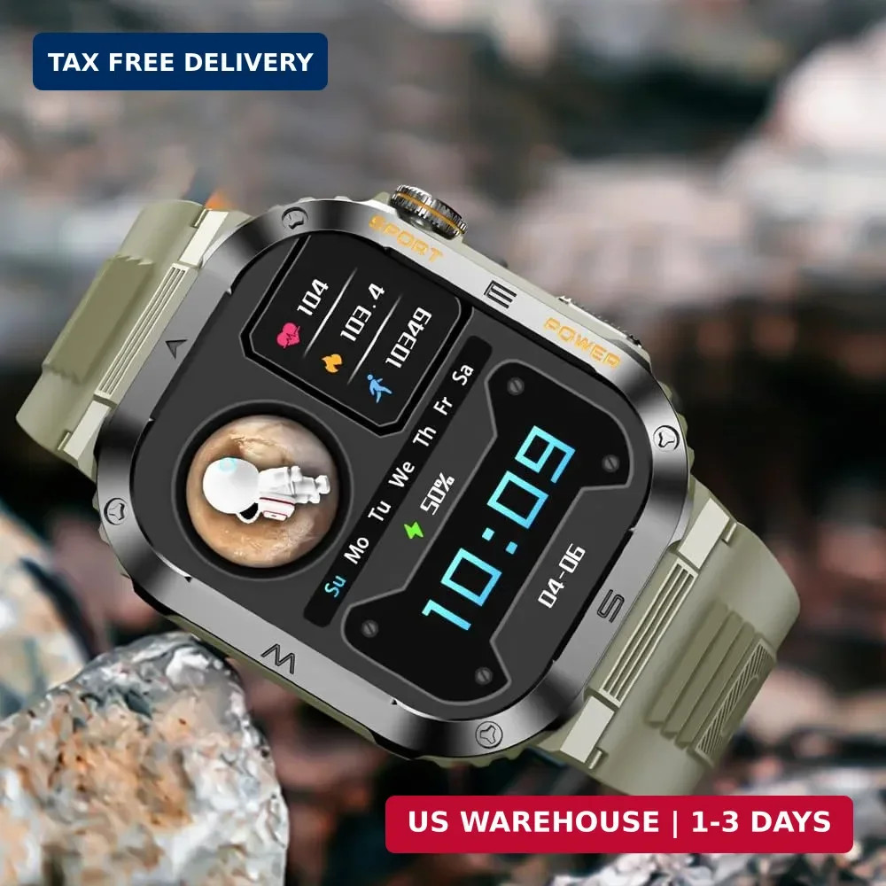 Military Smartwatch for Men, 2.01″ HD Screen reloj inteligente para Hombre, Answ