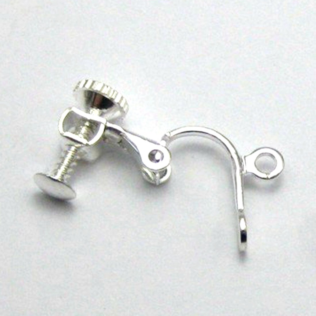 50 Silve Plated Clip On Snap Screw Back Dangle Earring Hooks Findings Lever Bac