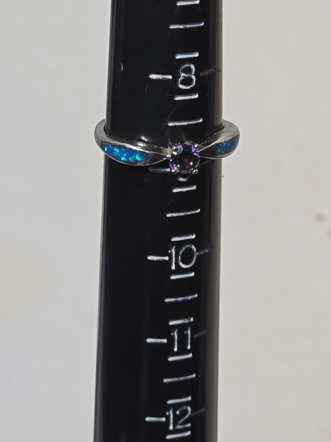 Rainbow Topaz Blue Fire Opal Sterling Silver Ring Size 9