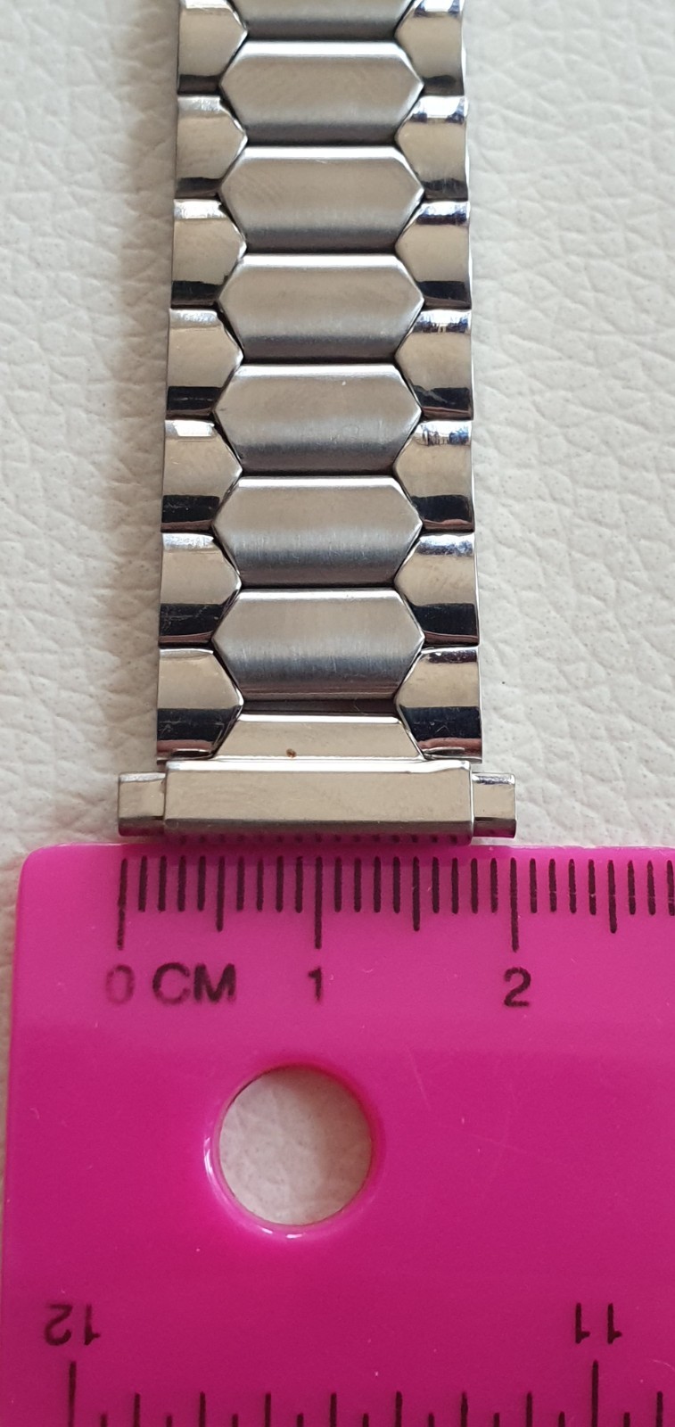 NOS Vintage Stainless Steel Coffin Link Watch Band 16-20mm Telescopic Bracelet