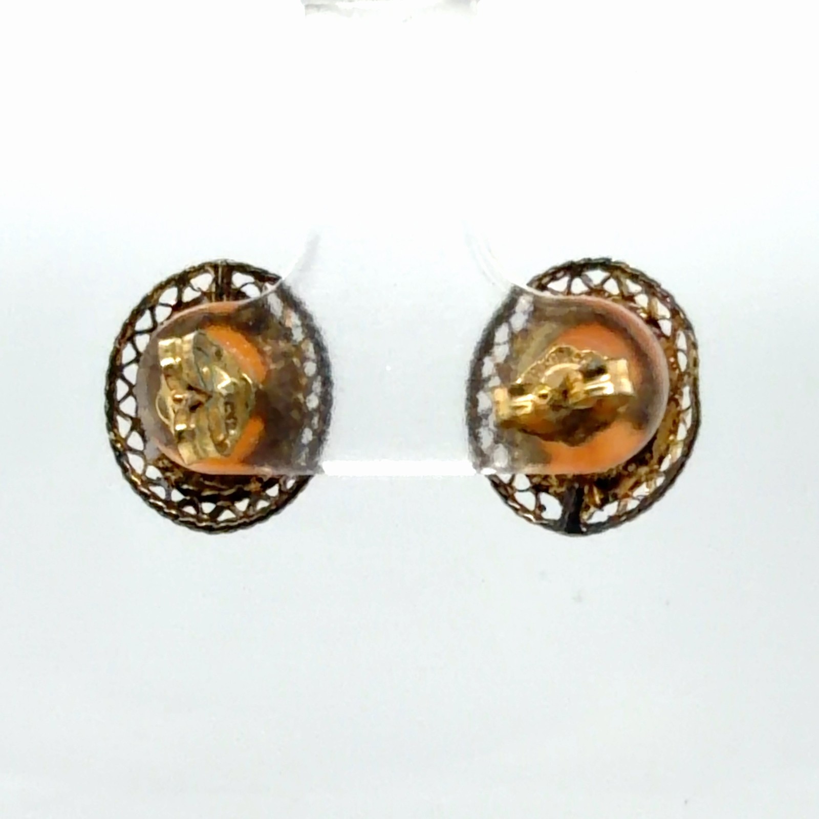 Vintage Petite Gold Filled Male and Female Cameo Earring Studs – 1.5 Grams