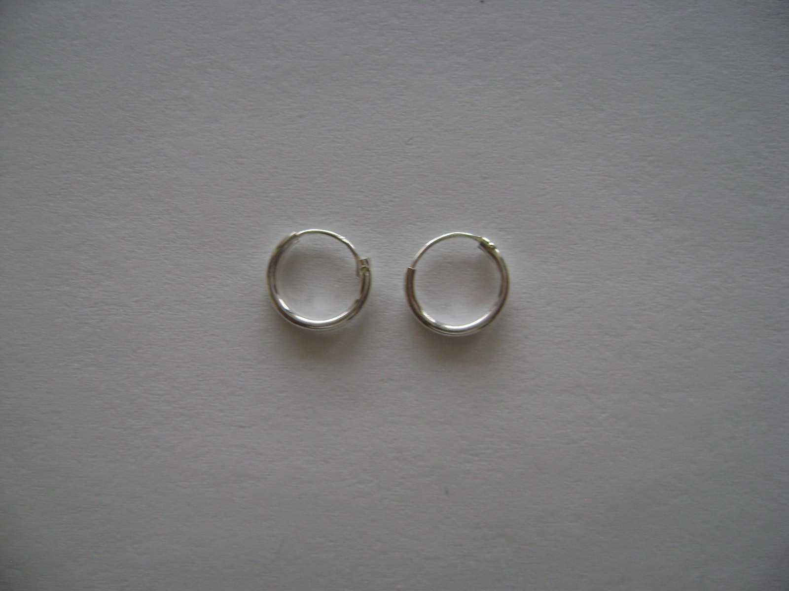 Sterling Silver 10mm x 1.2mm Endless Hoop Earrings New