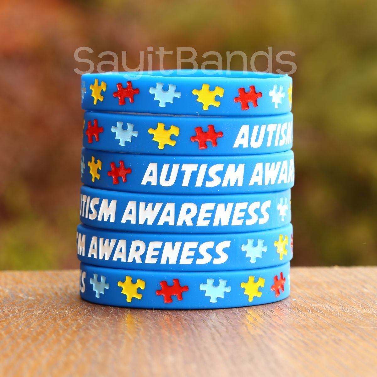 5 Autism Awareness and Support Wristbands – Puzzle Piece Awareness Bracelets