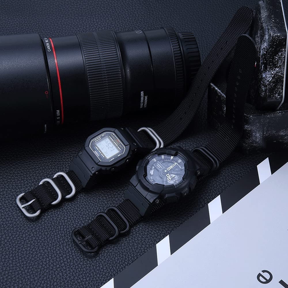 16mm Nylon Watch Band Strap + Adapters for Casio Series – Durable Replacement Ac