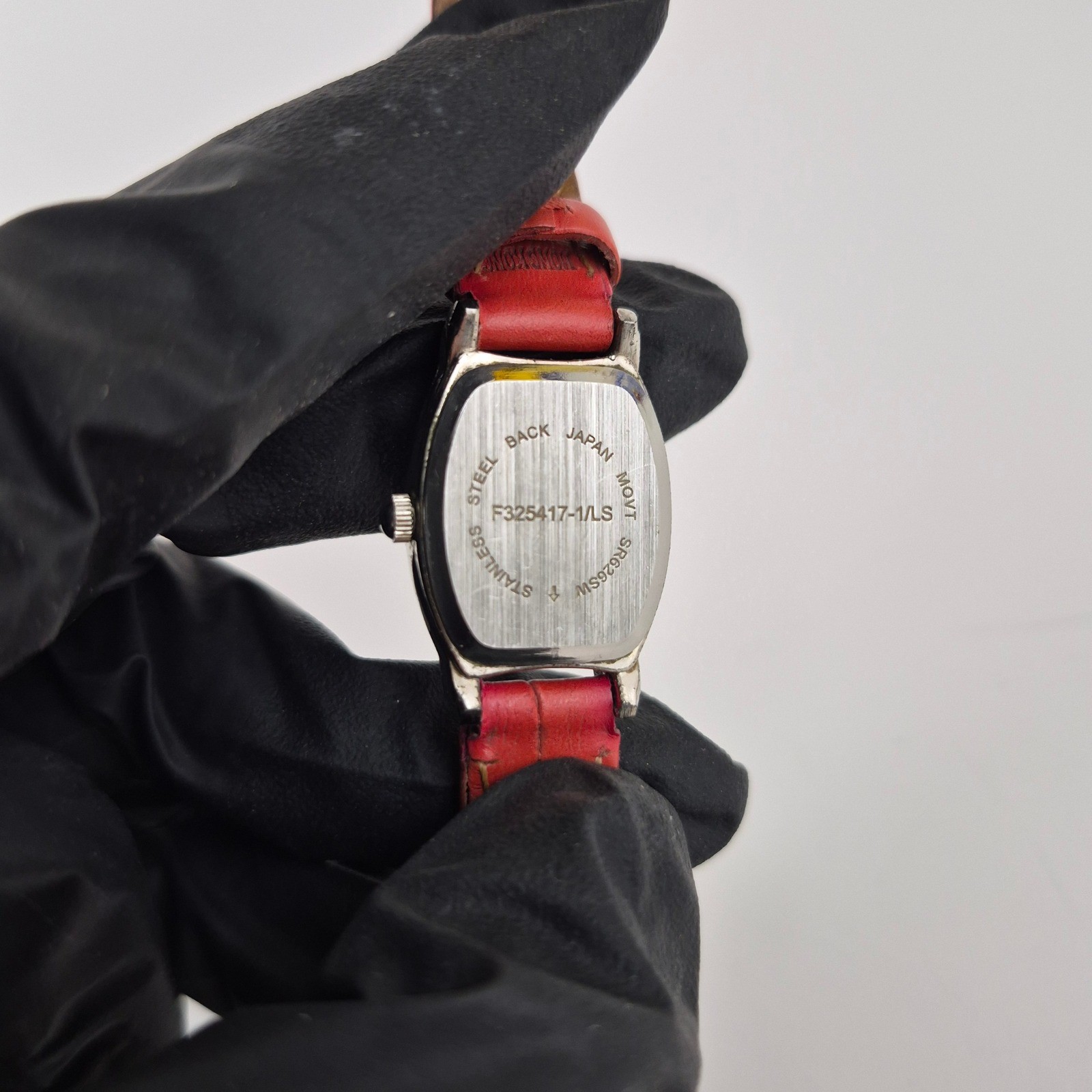 Stuller Vintage Diamond Mother of Pearl Watch Red Leather Strap F325417-1/LS