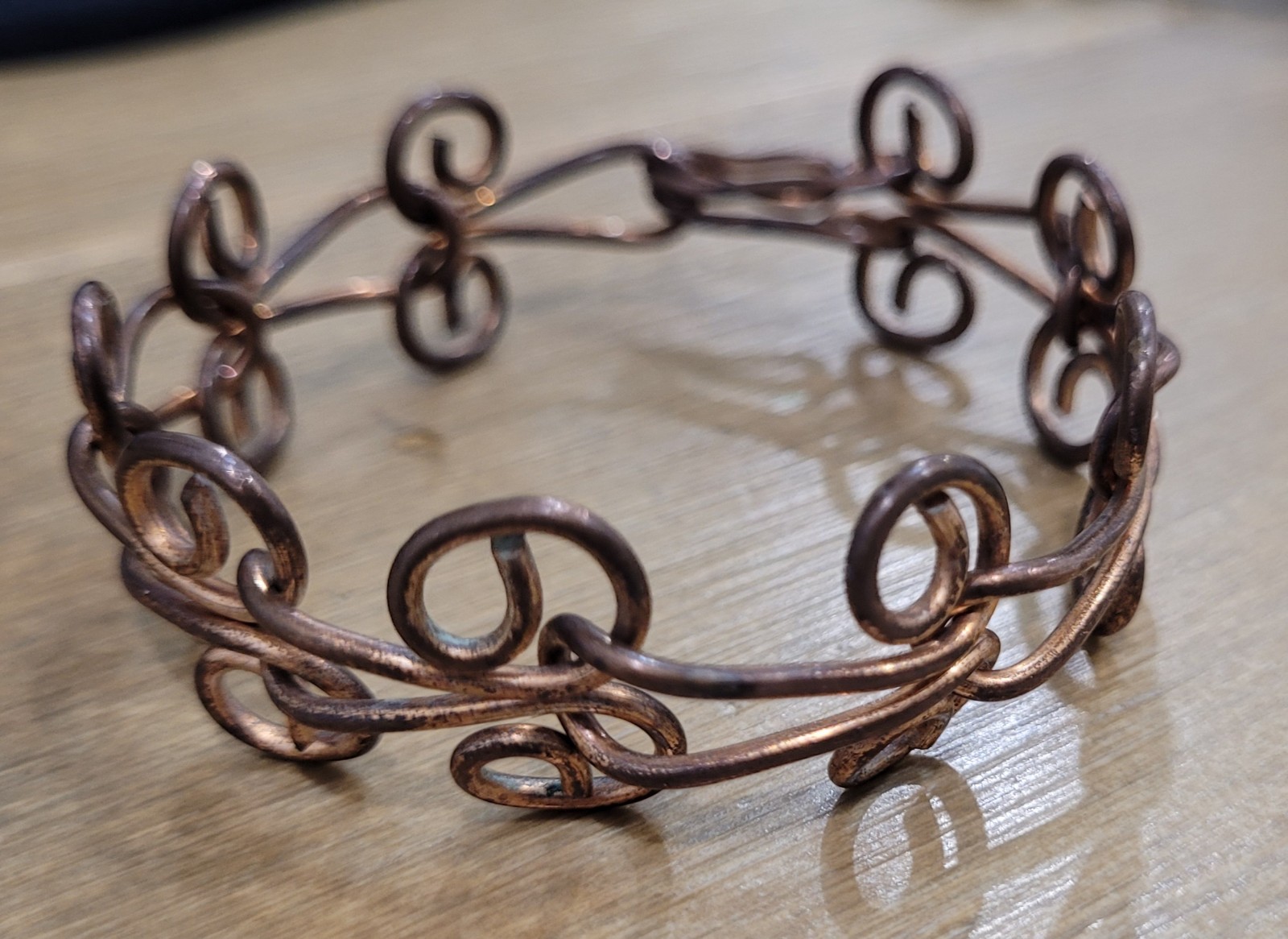 Spiral Bracelet Copper Alloy Metal Swirl
