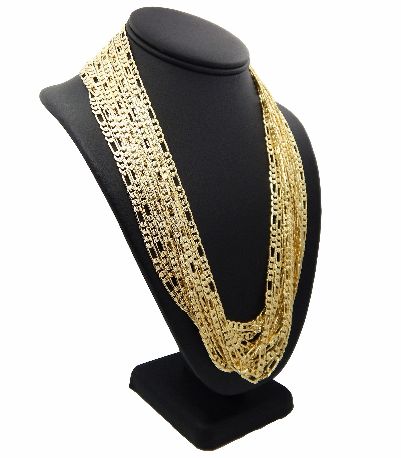 Mens 5mm Italian Figaro Link Chain Diamond Cut 12 Piece 8″ 20″ 24″ Wholesale
