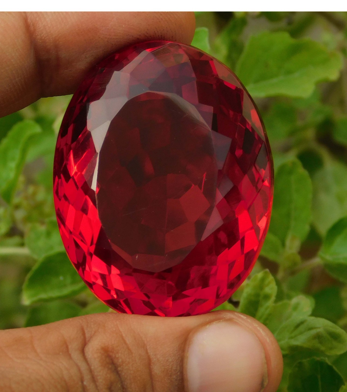 206.25cts. Natural Oval Cut Translucent Madagascar Red Ruby Loose Gemstone