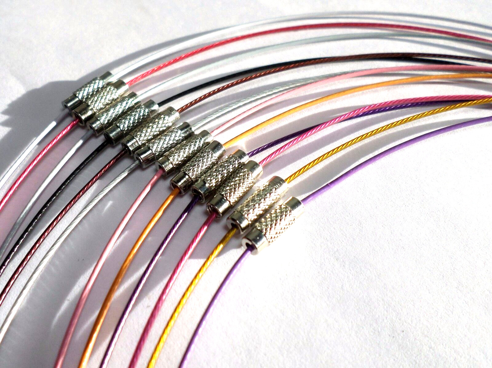 12 Colors of 18″ with a Barrel Clasp Neck wires Necklaces, for Pendants, Cameos