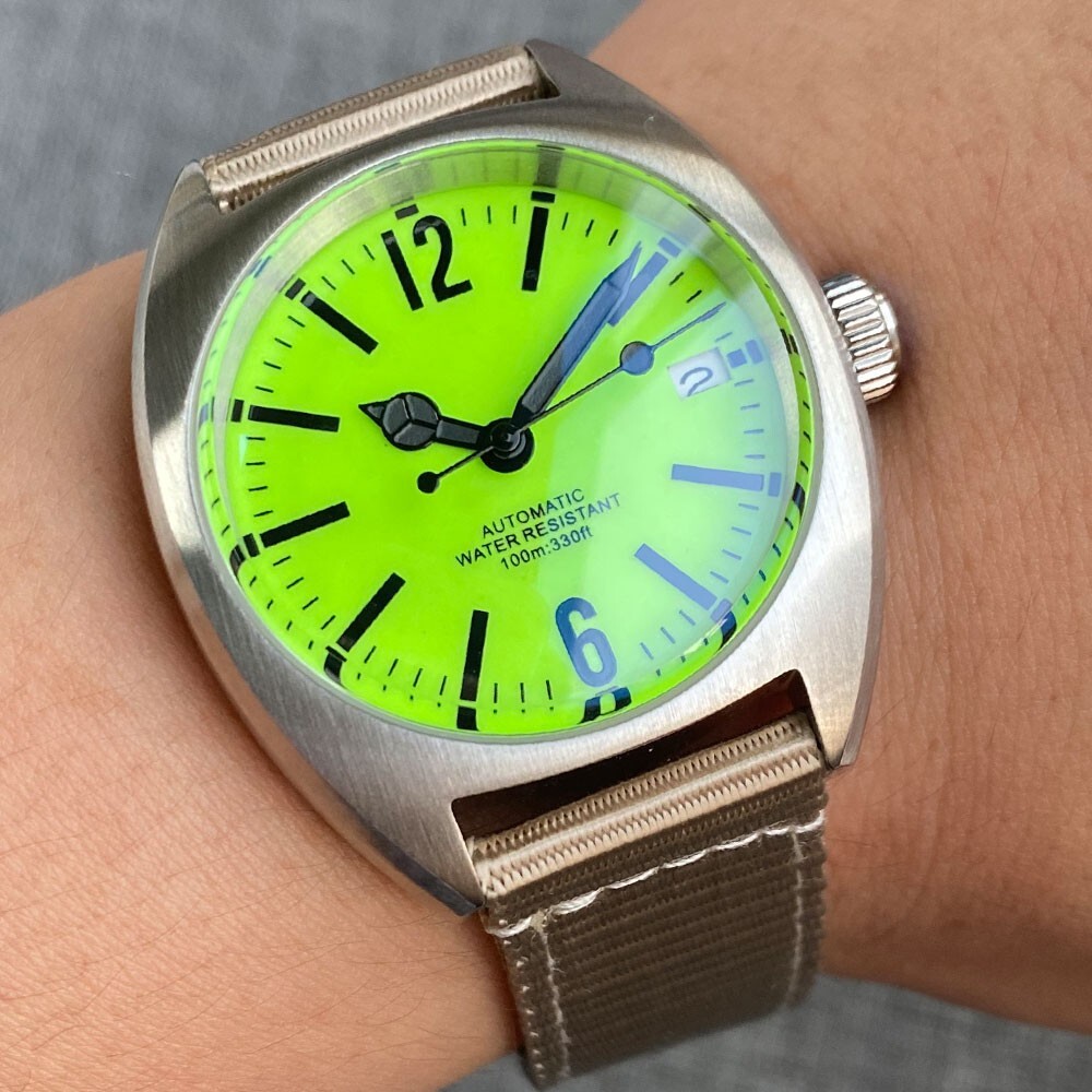 Diver Military Watches 36mm Full Lume Lady Watch Auto NH35A Dome Sapphire Glass