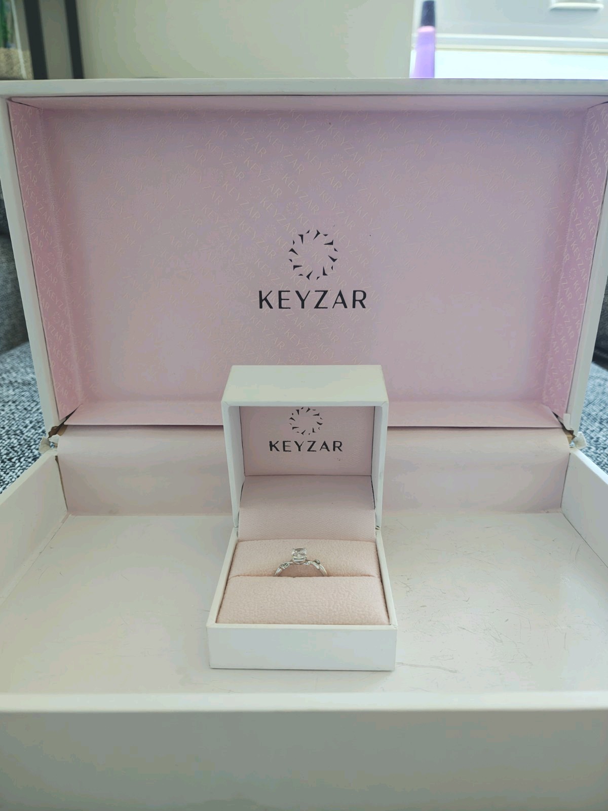 1.06 Carat Diamond Engagement Ring White Gold Band Radiant Cut F VS2 Lab Grown