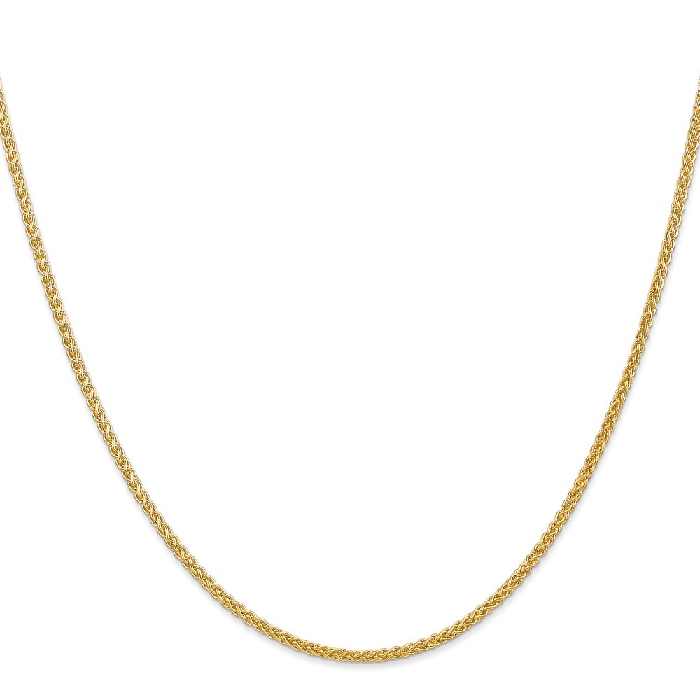 14K Yellow Gold 1.55-3.45mm Wheat Chain Necklace 16-30 Inch Mens Womens