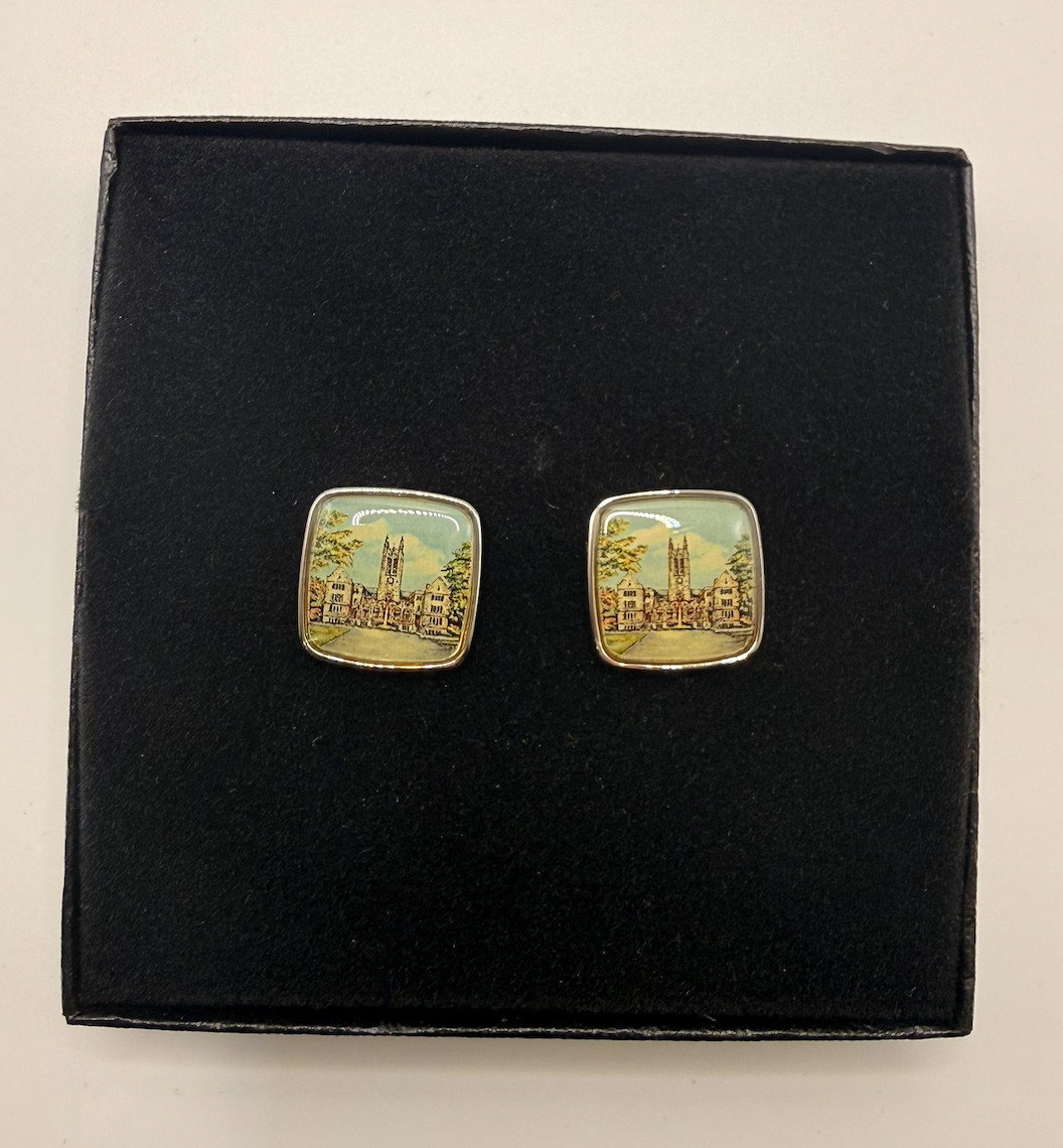 Vintage Sterling Silver Boston College Cufflinks Eglomise Designs