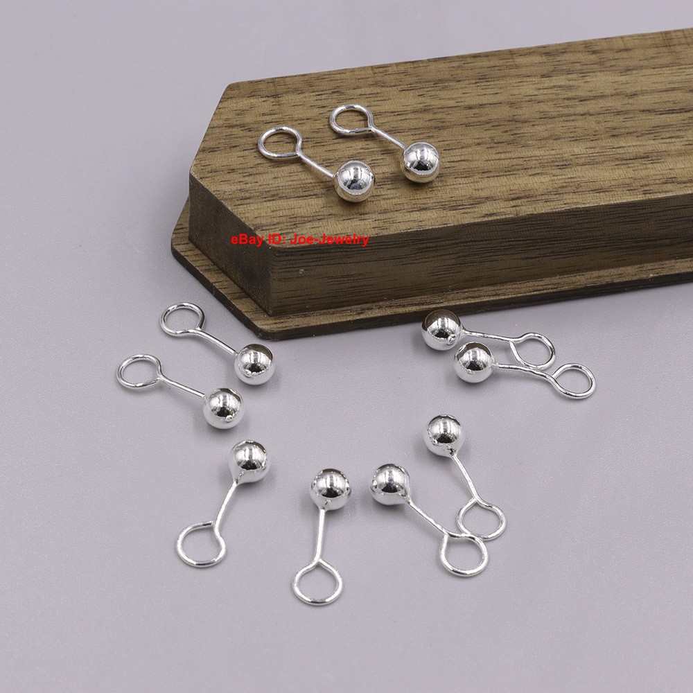 Solid 999 Fine Silver 5.0mm Small Ball Stud Earrings For Women
