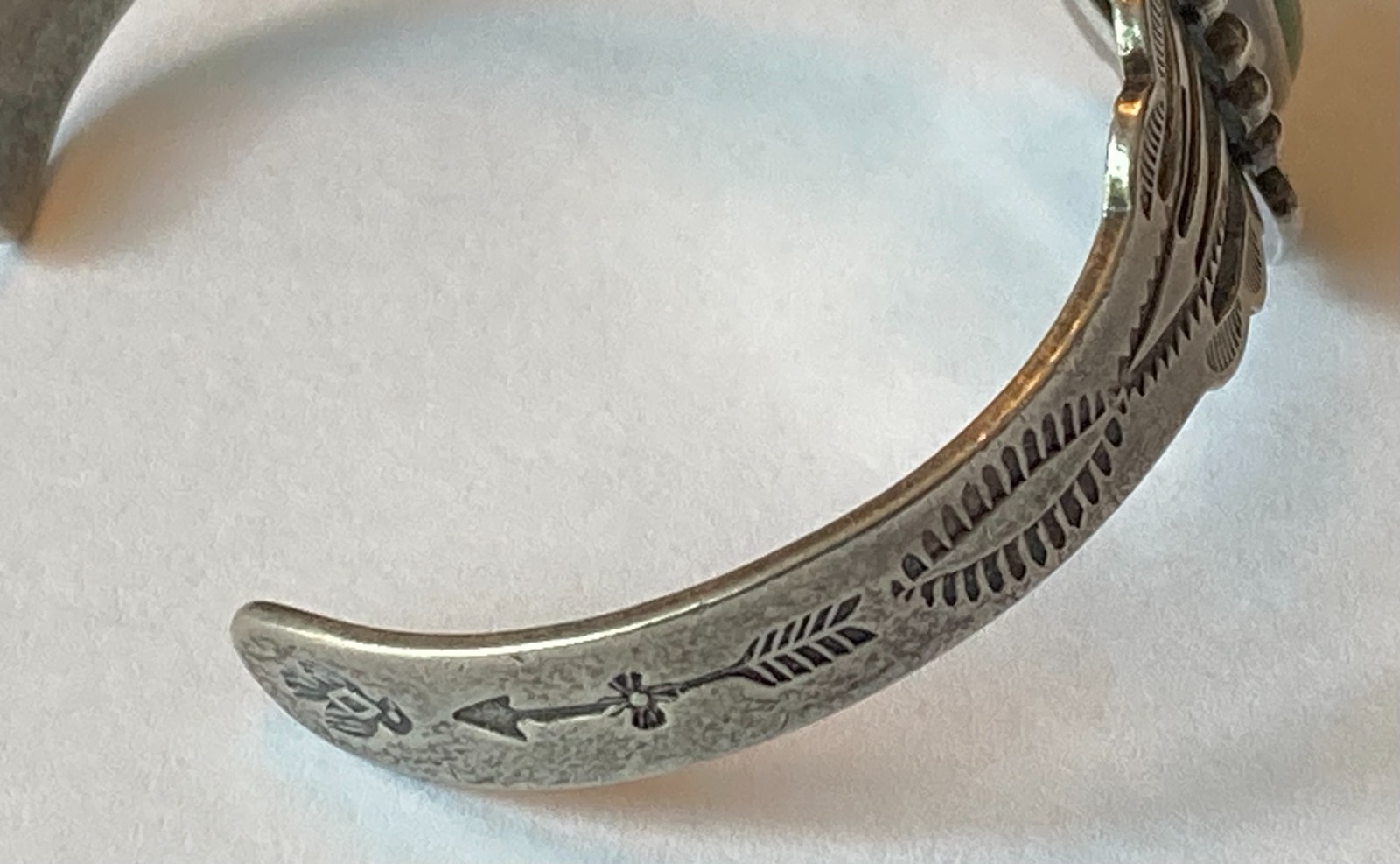 Early 1930’s-1940’s Fred Harvey Era Bracelet with Large Stunning Green Turquoise