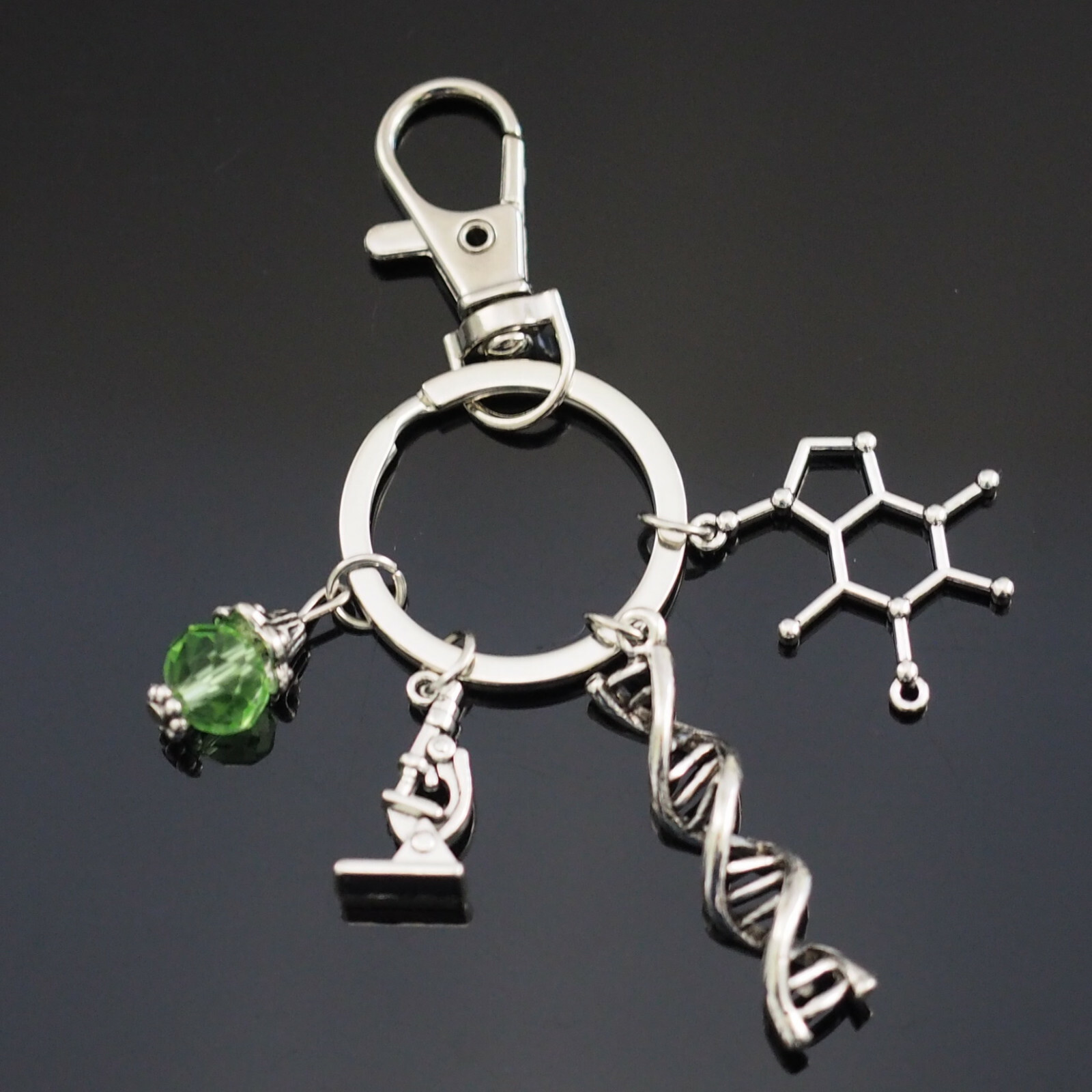 Science Clip Keychain Biology DNA Microscope Molecule Charms Scientists Gift