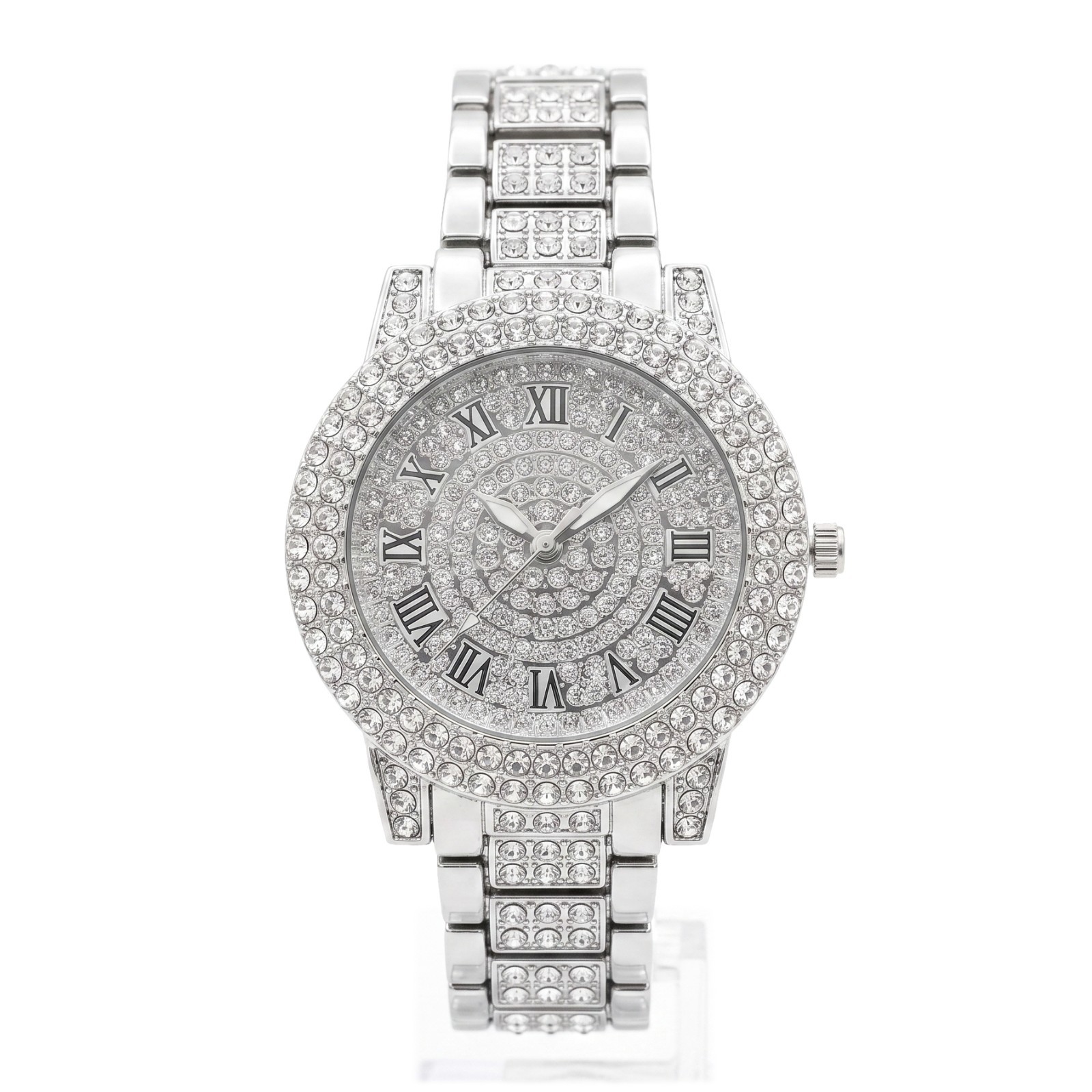 [US STOCK] Luxury Crystal Women Watch Bracelet Set Iced Out Diamond Quartz Gift