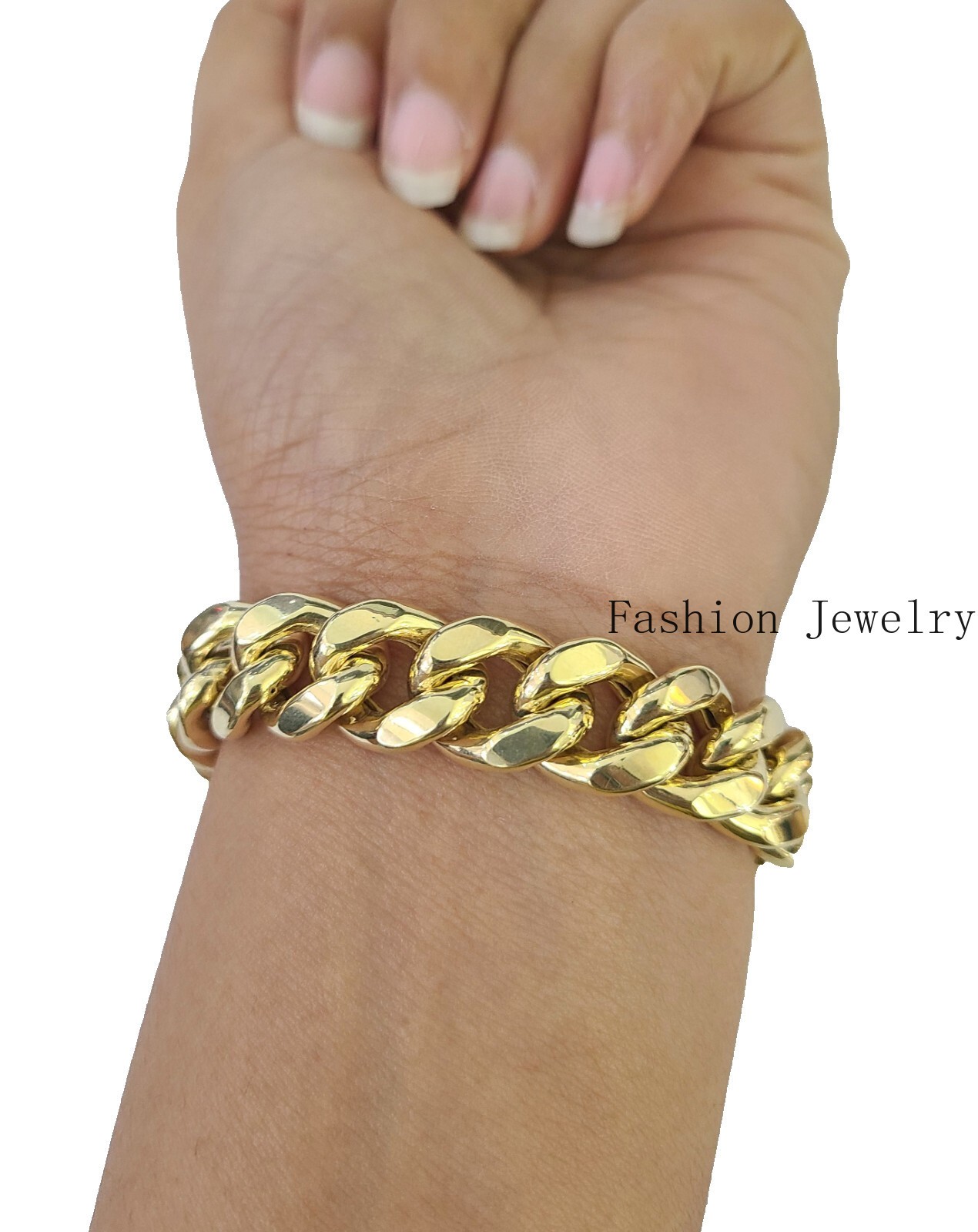Real 14K Gold Miami Cuban Bracelet Yellow Gold Box Clasp 8″ 13mm Link Thick