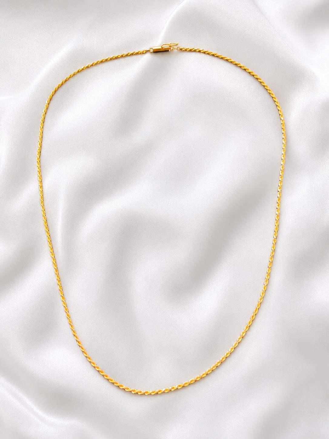 14K Yellow Gold Diamond Cut Rope Chain 18″ 1.5mm 4.89g Safety Clasp
