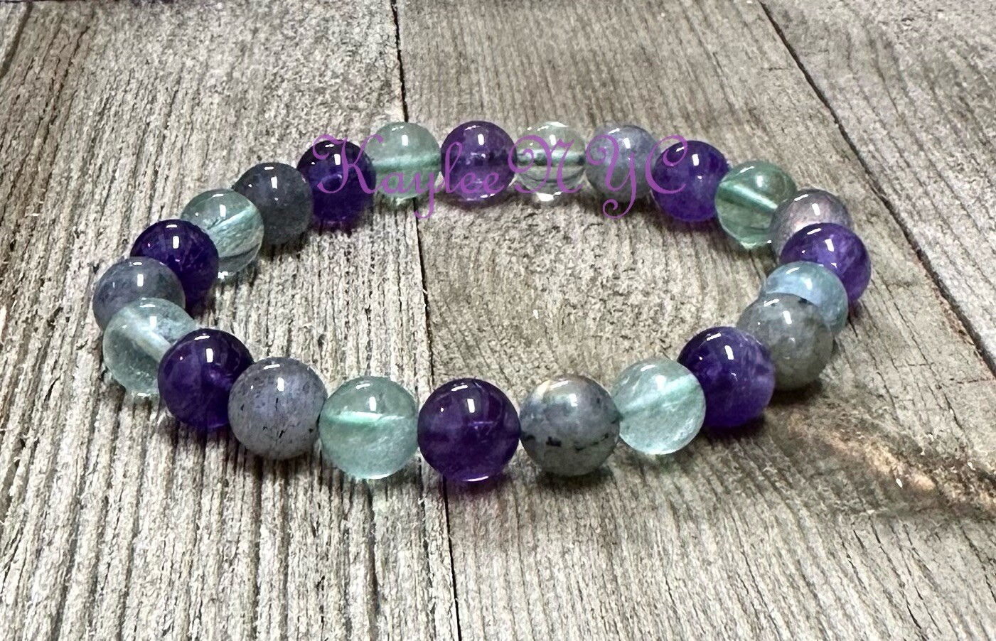 Wholesale 6 Pcs Crown Chakra 8mm 7.5” Crystal Healing Stretch Bracelet