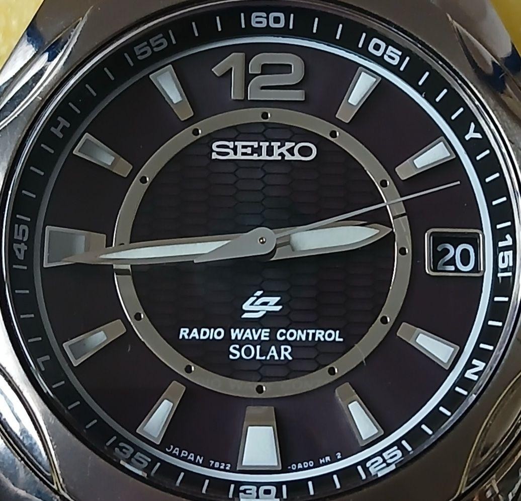 SEIKO Titanium Solar Radio Watch 18cm 7.09in Working Black Dial 7B22 Rare Japan