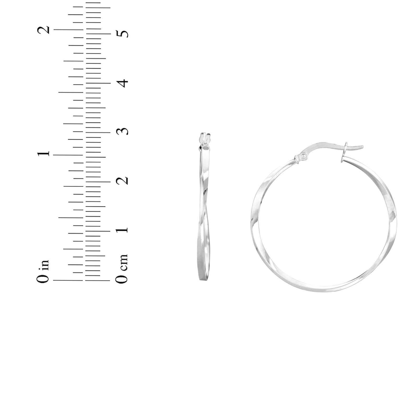 Floreo 14k White Gold 30mm Twisted Hoop Earrings