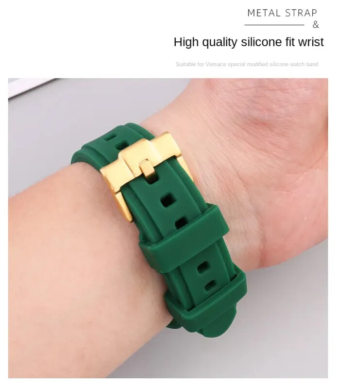 Silicone Watch Straps For MAURICE LACROIX AIKON AI6008 6007 6038 Steel Adapter