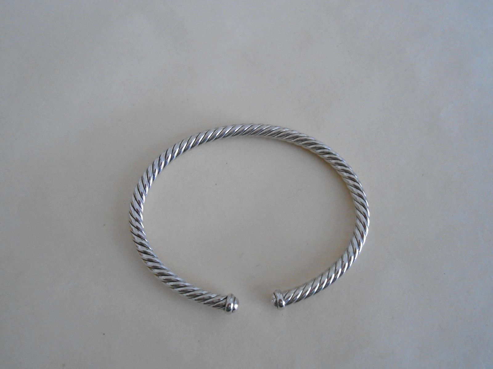 New David Yurman sterling Silver 4mm Cable Flex Bracelet 6.75″