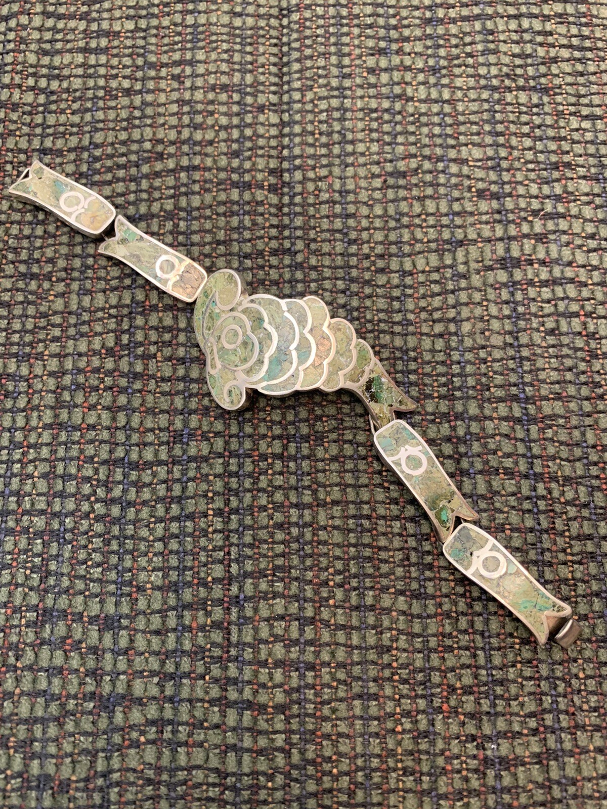 VTG Mayan Sterling Silver Jade Necklace, Bracelet Earrings Taxco Mexico 108g