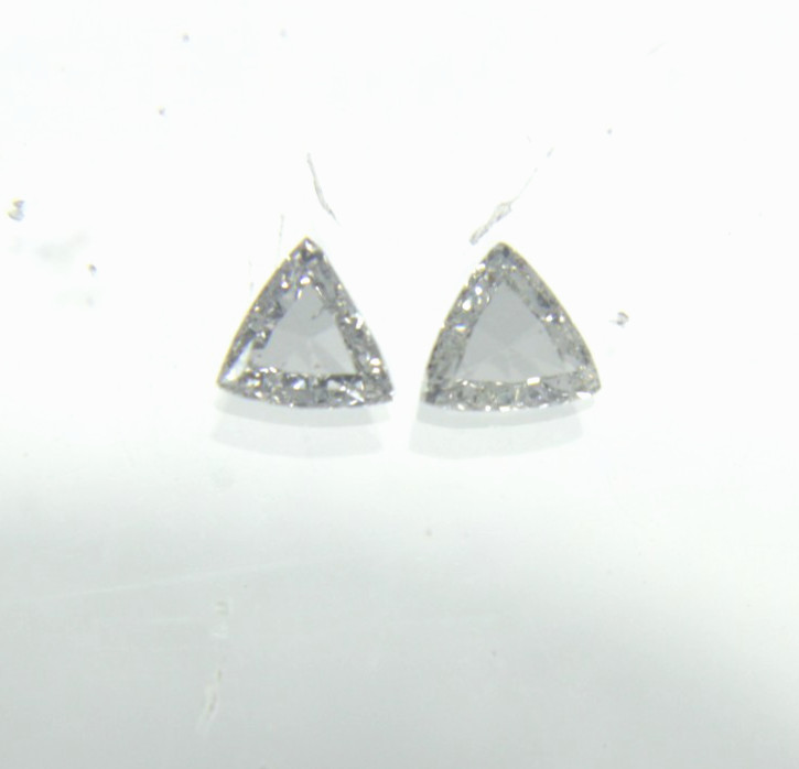 0.13 Cts F-G Color VS-SI Clarity Triangle Rose Cut Diamond Pair 2.80 MM