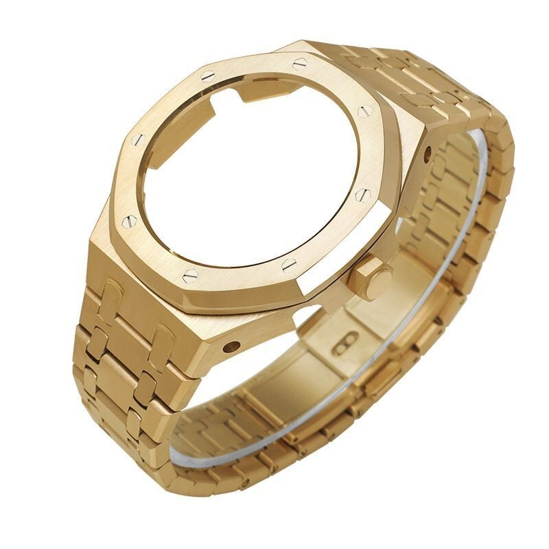 For G-Shock GA2100 GA2110 CasiOak Mod Kit 5th Gen Steel Bezel Case Rubber Strap