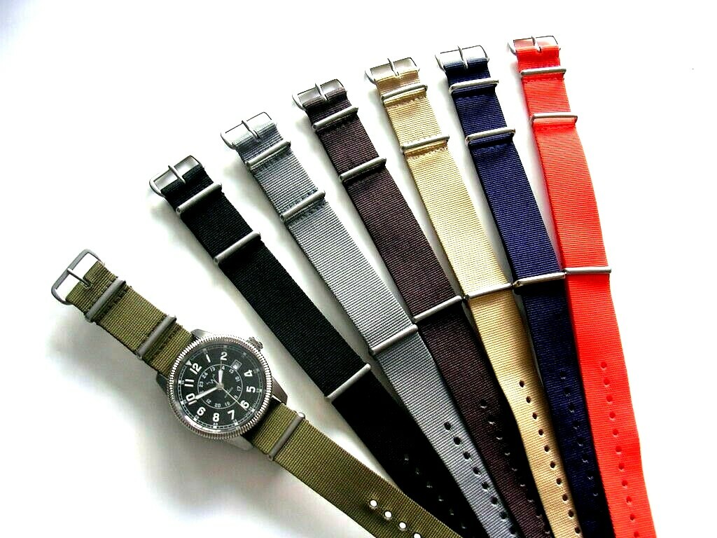 18 20 22 24 NATO G10 Premium nylon watchband 3pak MoD RAF strap Bonded IW SUISSE