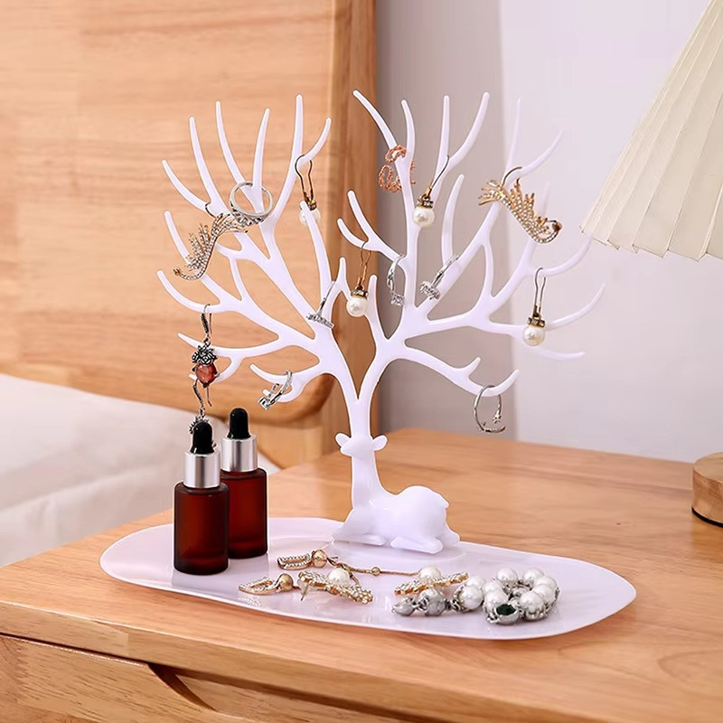 Antler Tree Jewelry Display Stand Tray – Necklace Bracelet Ring Organizer Holder