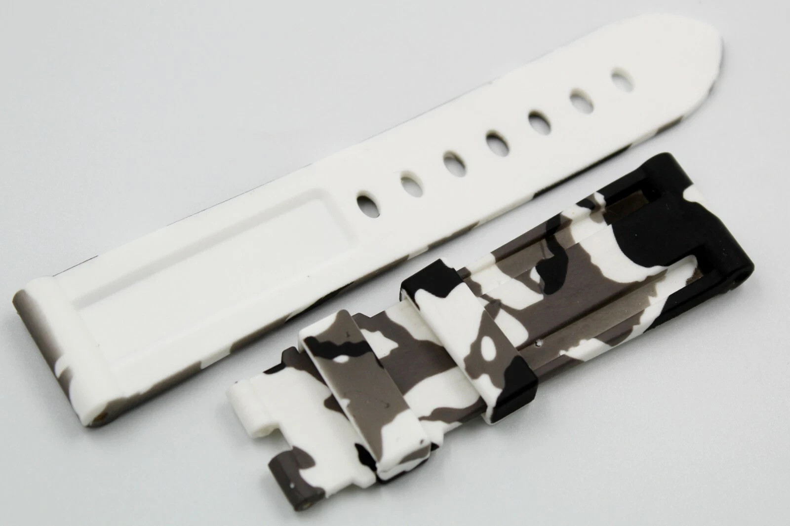 White Camouflage Sport Waterproof Silicone Strap Various Sizes New