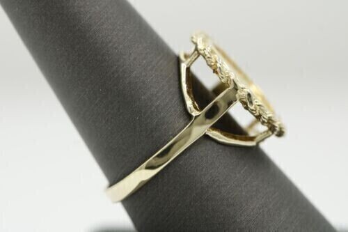 20″mm China Panda COIN Without Stone Beauty Fancy Ring 14k Yellow Gold Finish