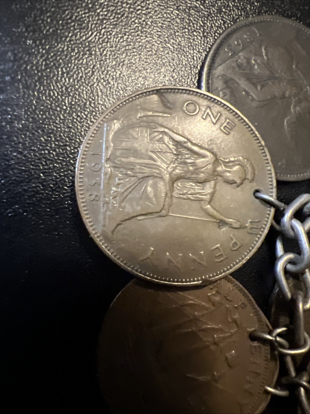 Vintage 835 Continental Silver Coin Charm Bracelet Travel World Coins European