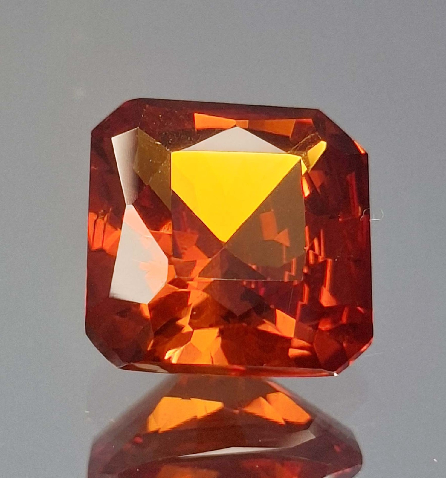 Hessonite Garnet Natural Asscher Cut 18-20 Ct Certified Loose Gemstone AB228