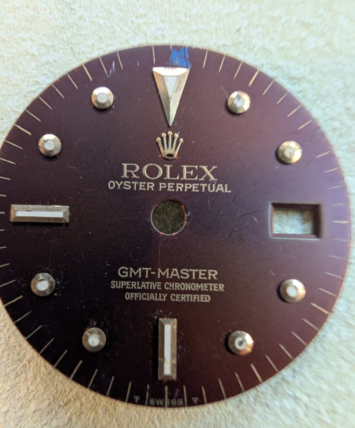 VINTAGE ROLEX “ROOT BEER” NON QUICKSET NIPPLE DIAL.