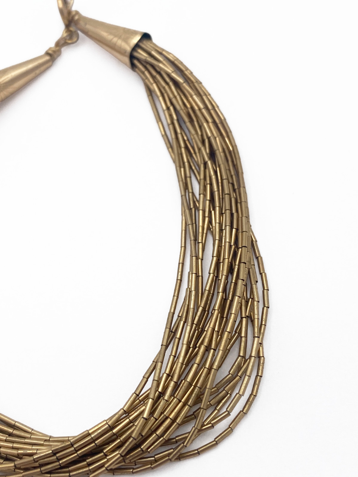 Vintage 1/20 12K Gold Filled 20-Strand Liquid Gold Tube Bead Bracelet 7 in